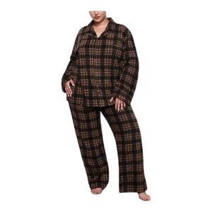 Skims Plaid Fleece Sleep Set Size Large